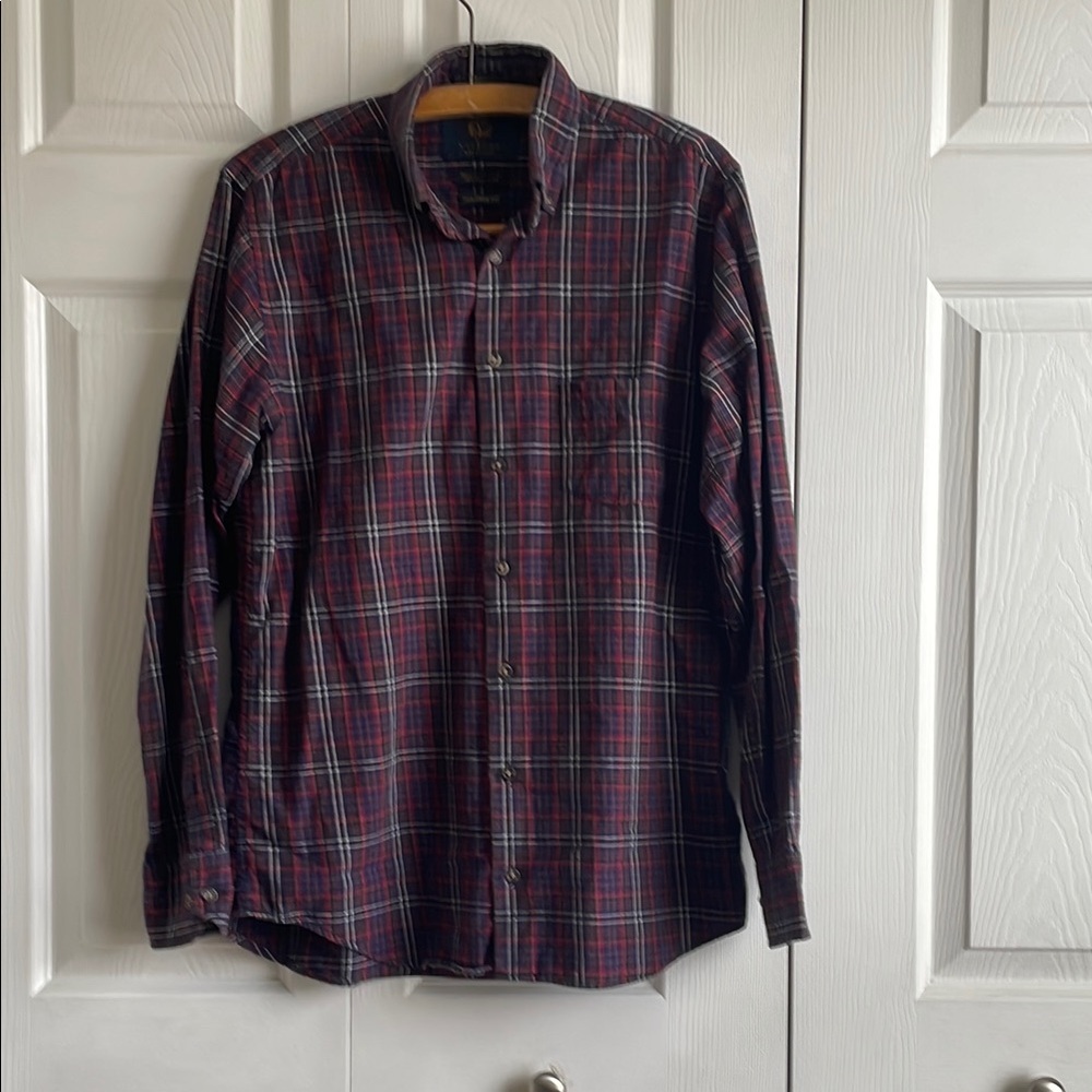 Men's Plaid Shirt - Red and Blue